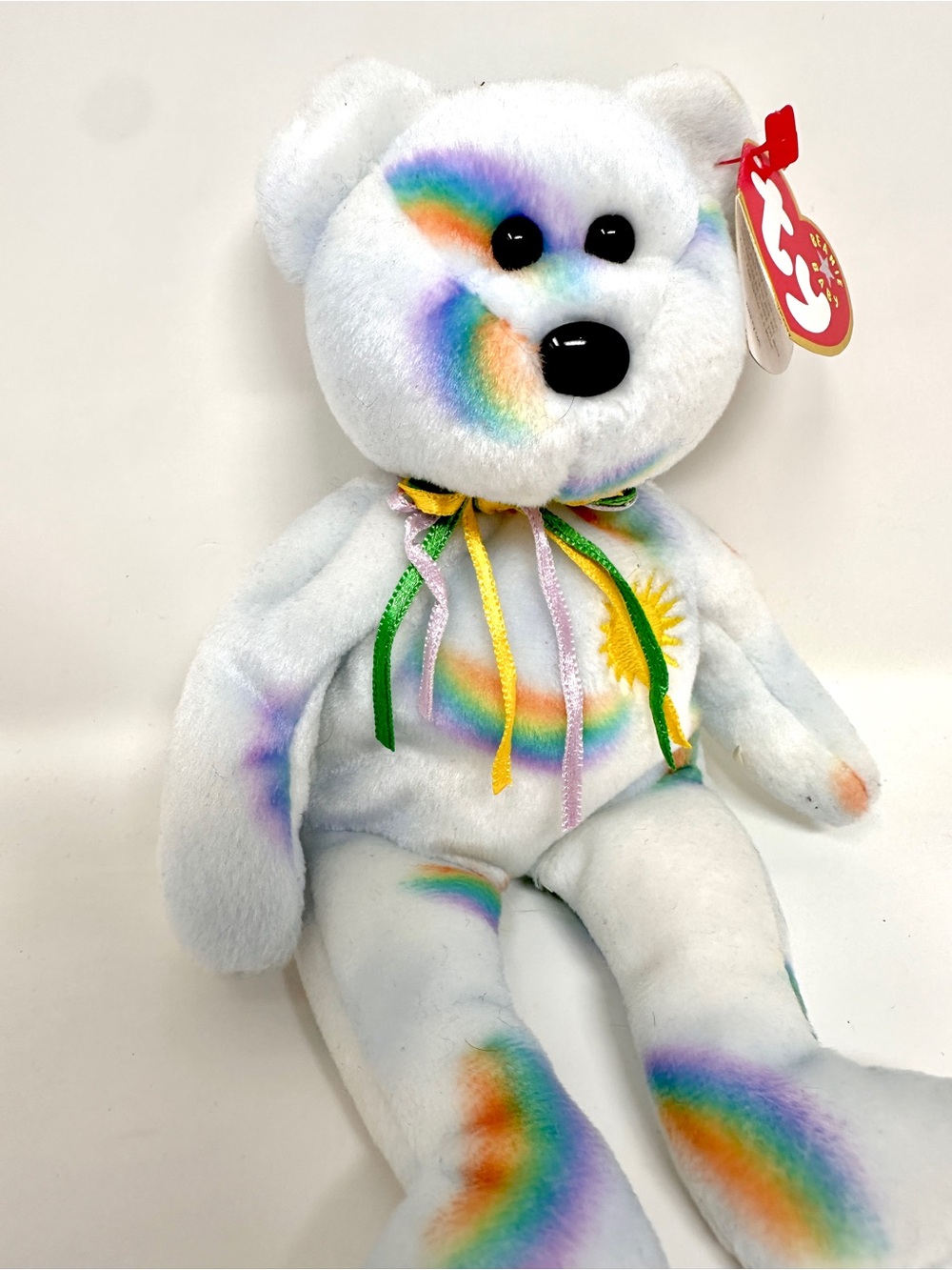 CHEERY Rainbow Sunshine Teddy Bear 2000 Ty Beanie Babies